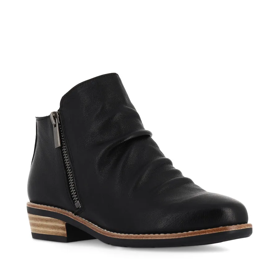 LANKIN - BLACK LEATHER NATURAL HEEL
