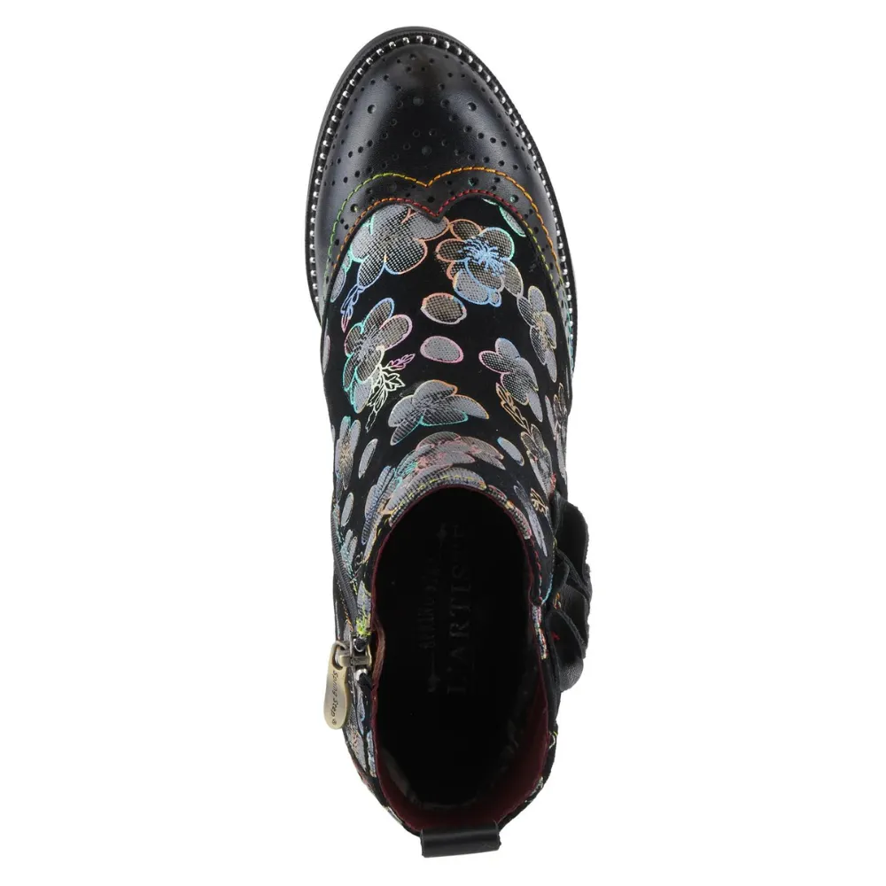 L'artiste By Spring Step Glynn Black Multi Leather Boot (Women's)