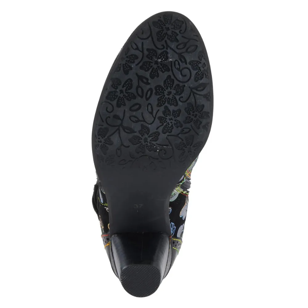 L'artiste By Spring Step Glynn Black Multi Leather Boot (Women's)