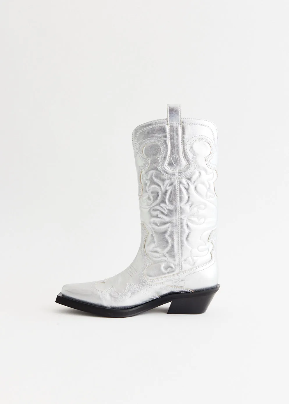 Mid Shaft Embroidered Western Boots Your Best Companion, Exterior Pocket, Wear It Anywhere