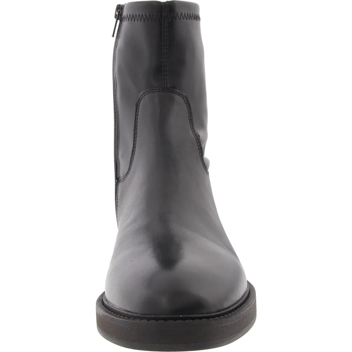 Lazio Womens Zipper Leather Ankle Boots