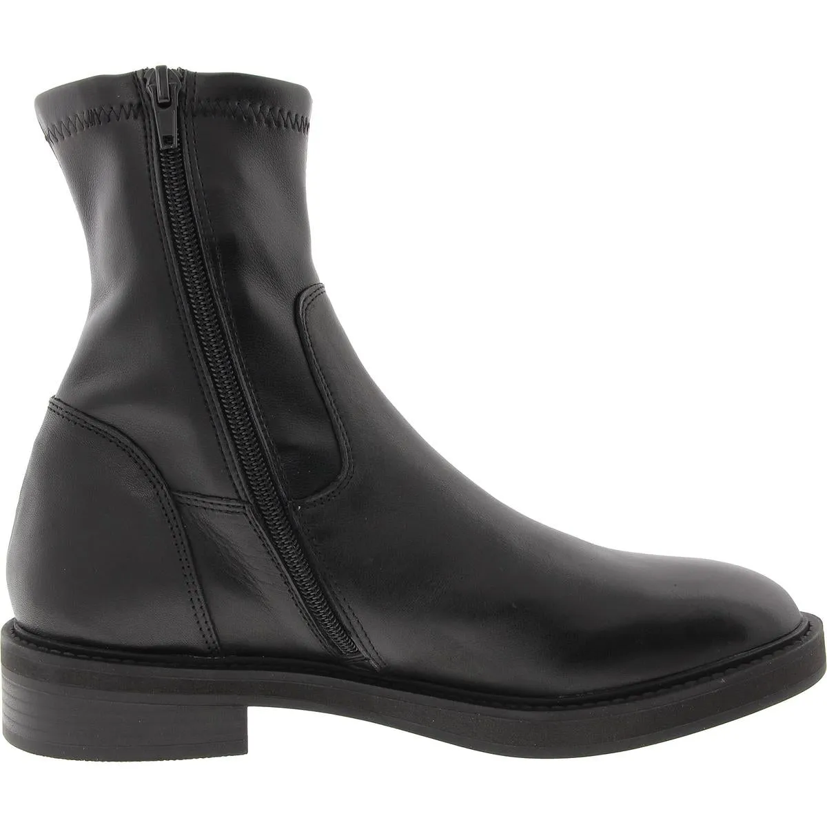 Lazio Womens Zipper Leather Ankle Boots