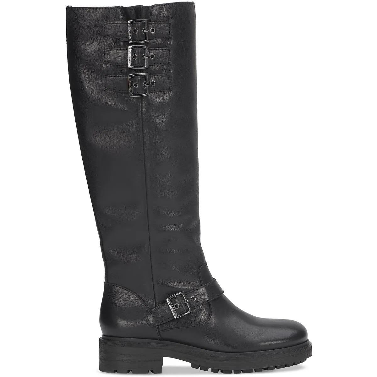 LBCitere Womens Buckle Leather Knee-High Boots