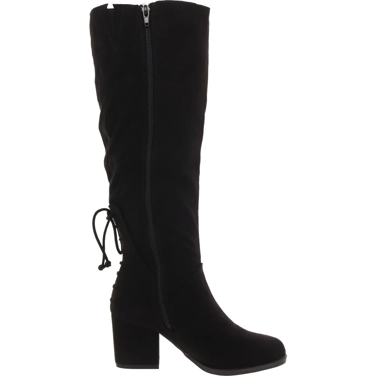 Leeda Womens Wide Calf Faux Suede Knee-High Boots