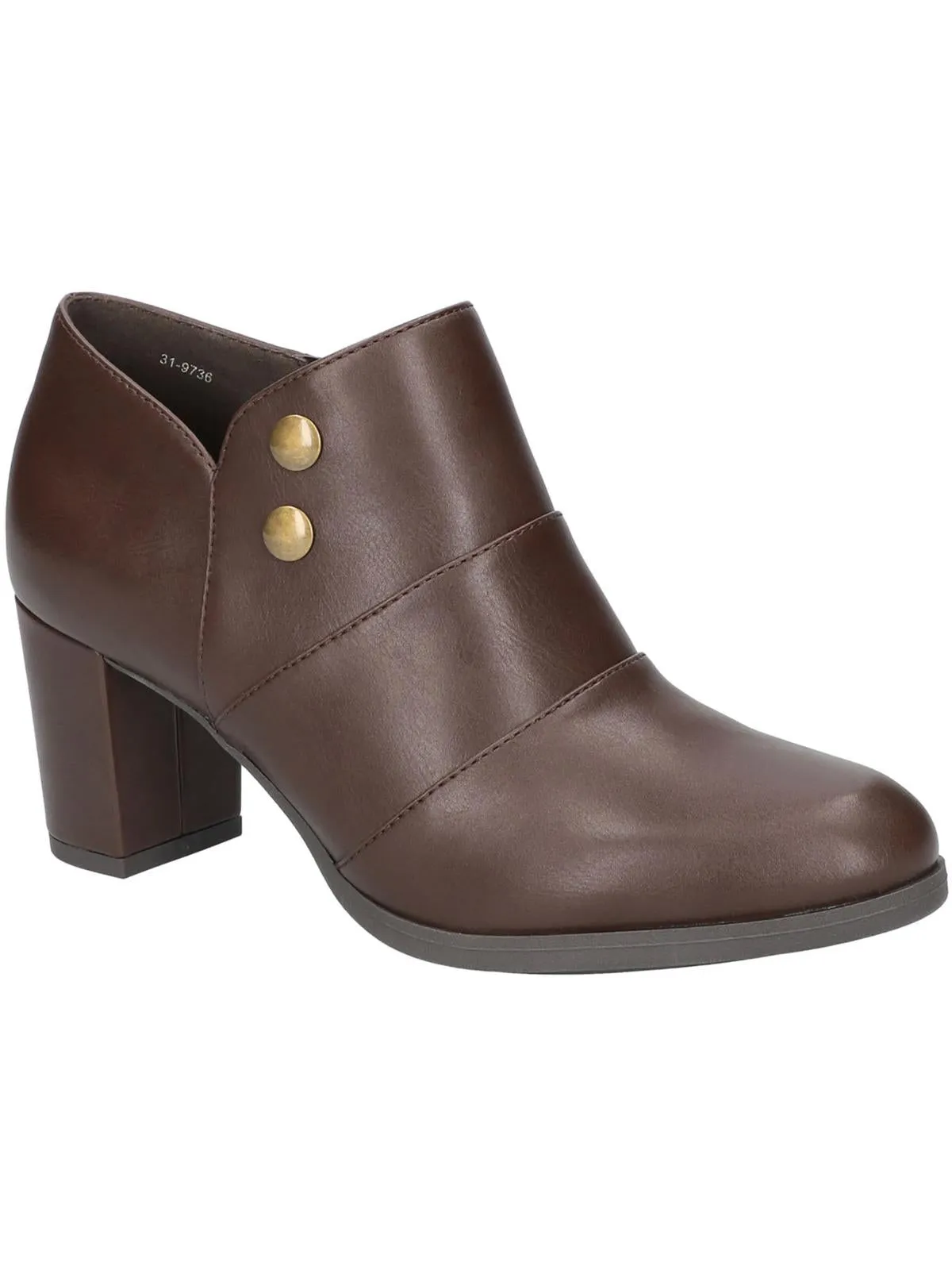 LEILANI Womens Faux Leather Zipper Booties