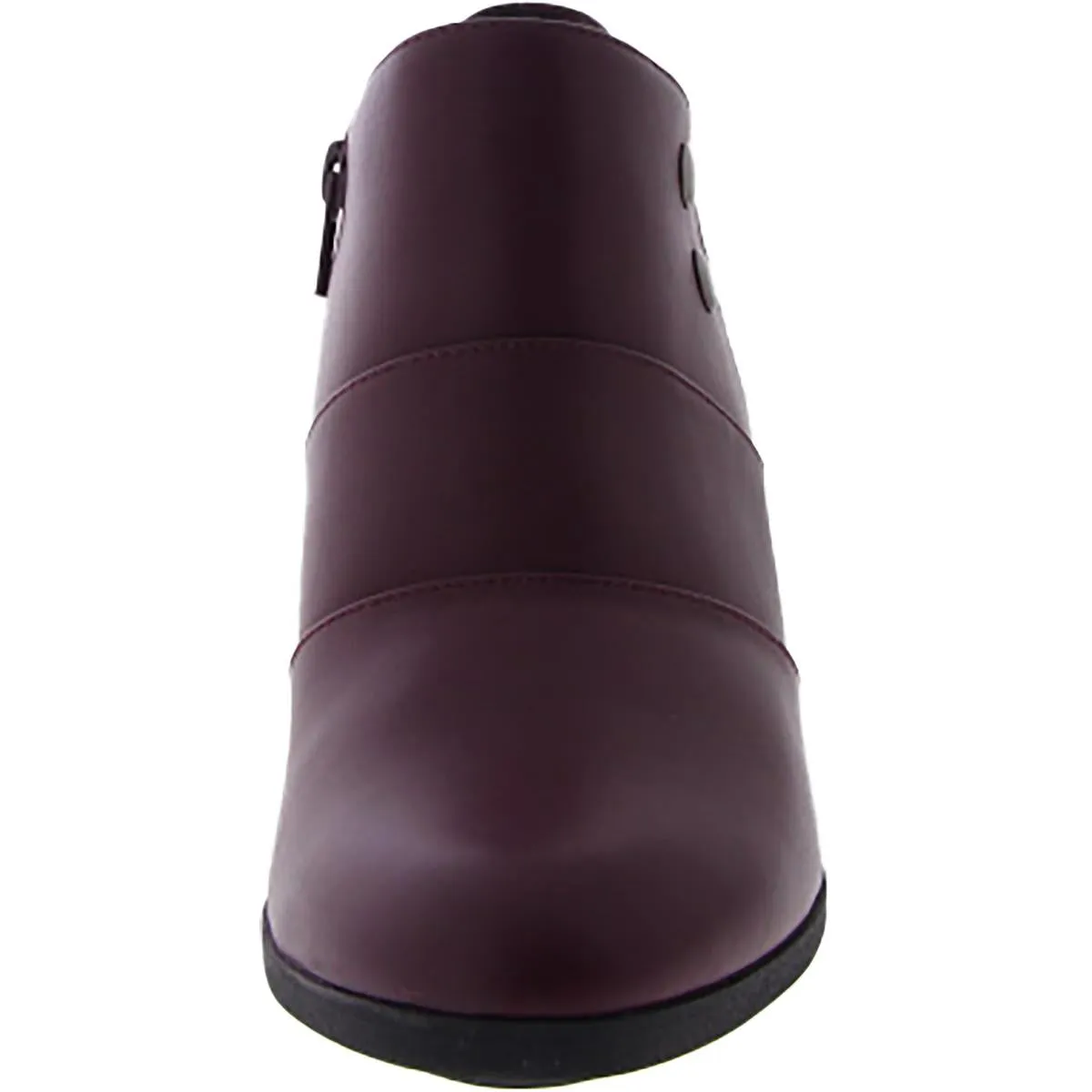 LEILANI Womens Faux Leather Zipper Booties