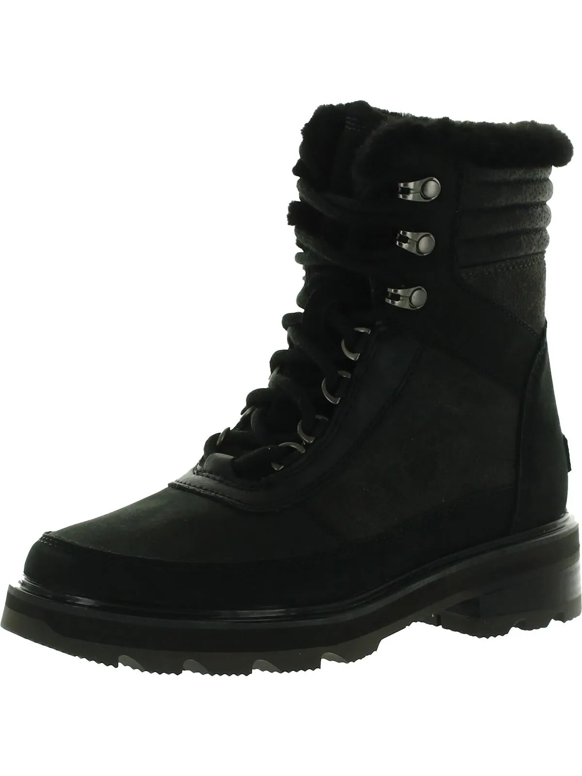 Lennox Lace Cozy STKD WP Womens Leather Waterproof Combat & Lace-up Boots