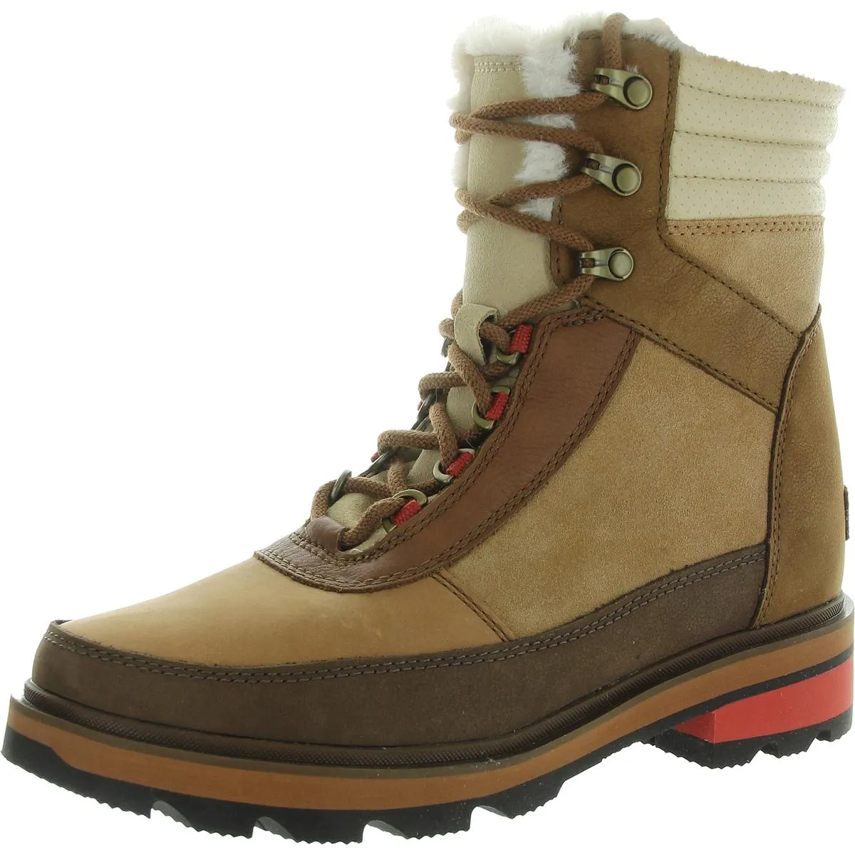 Lennox Lace Cozy STKD WP Womens Leather Waterproof Combat & Lace-up Boots