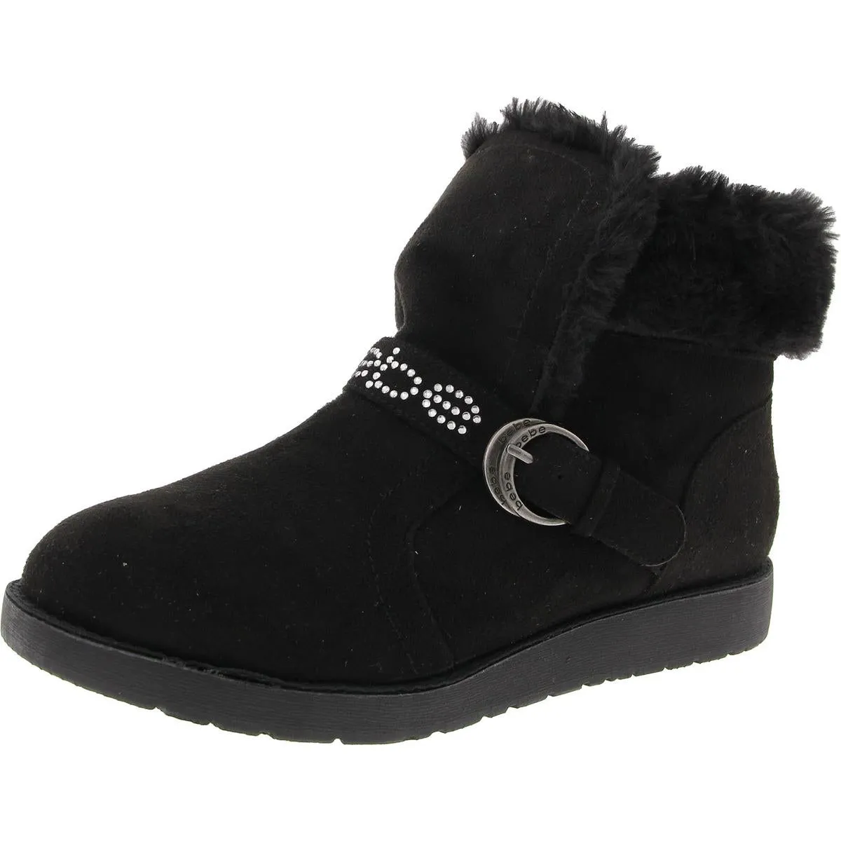 Leyna Womens Embellished Faux Fur Shearling Boots