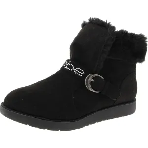 Leyna Womens Embellished Faux Fur Shearling Boots