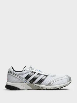Life Essential Adizero Adios OG Sneakers in White, Hi-Res Blue and Grey Five Formal style deal Water-Resistant, Canvas