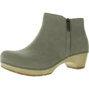 Lizanne Milled Nubuck Womens Zipper Leather Ankle Boots