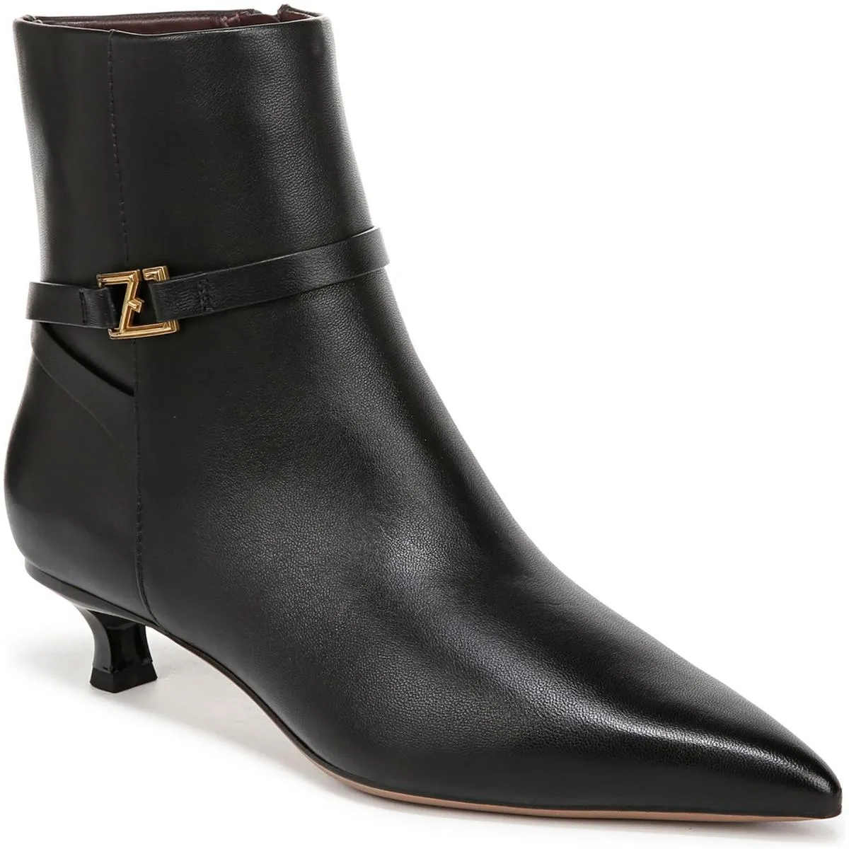 LMARNIE Womens Zipper Leather Ankle Boots