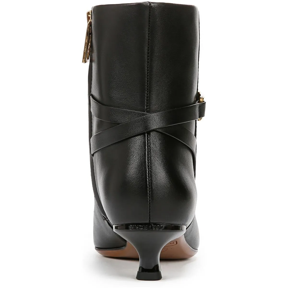 LMARNIE Womens Zipper Leather Ankle Boots