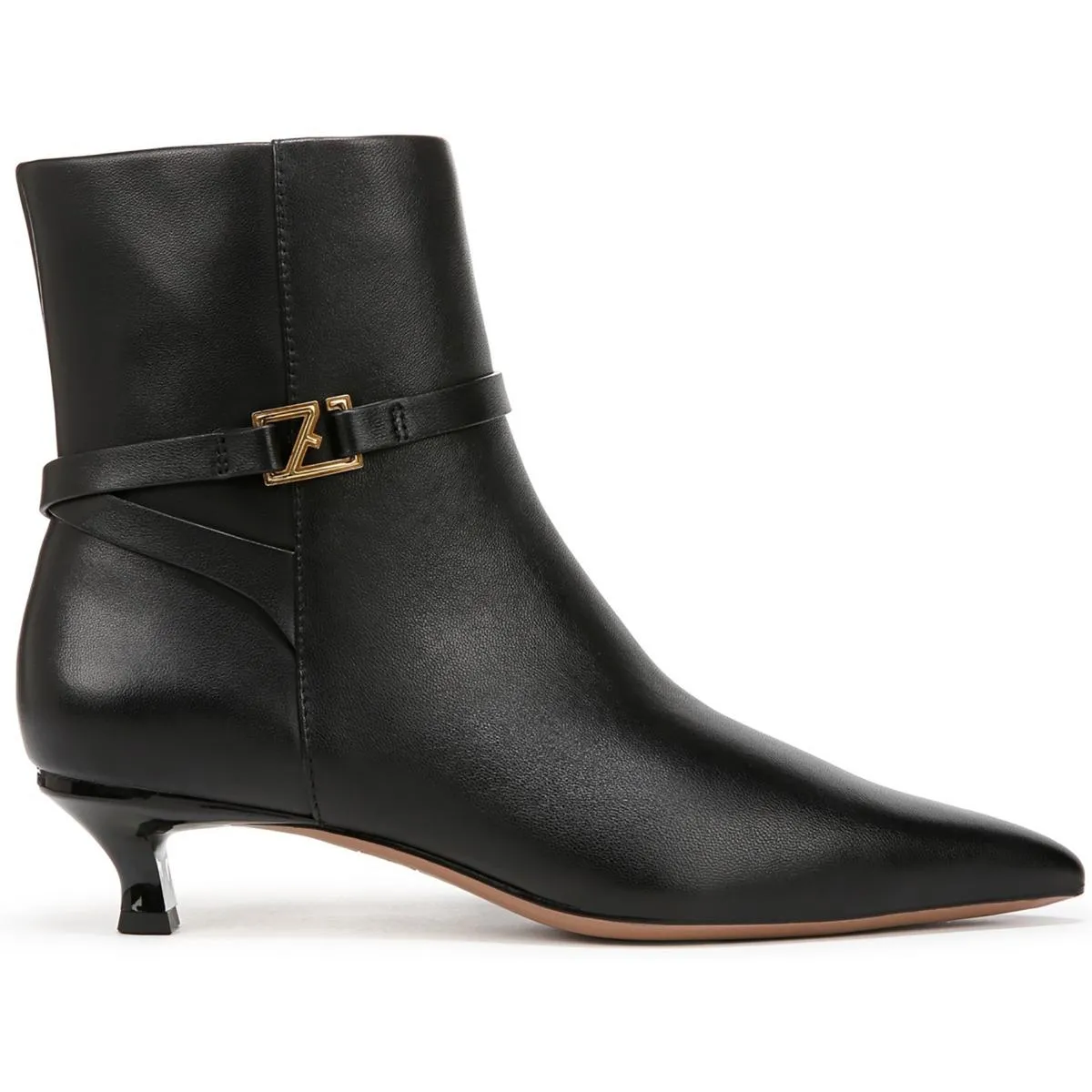 LMARNIE Womens Zipper Leather Ankle Boots