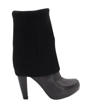 Loeffler Randall Wendy Sock Boots in Black Leather