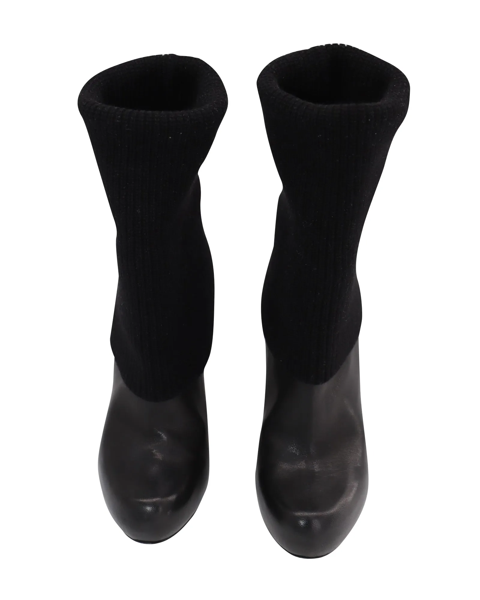Loeffler Randall Wendy Sock Boots in Black Leather