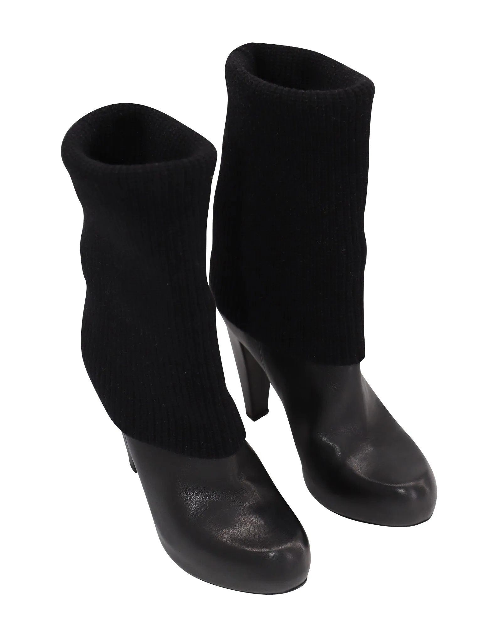 Loeffler Randall Wendy Sock Boots in Black Leather