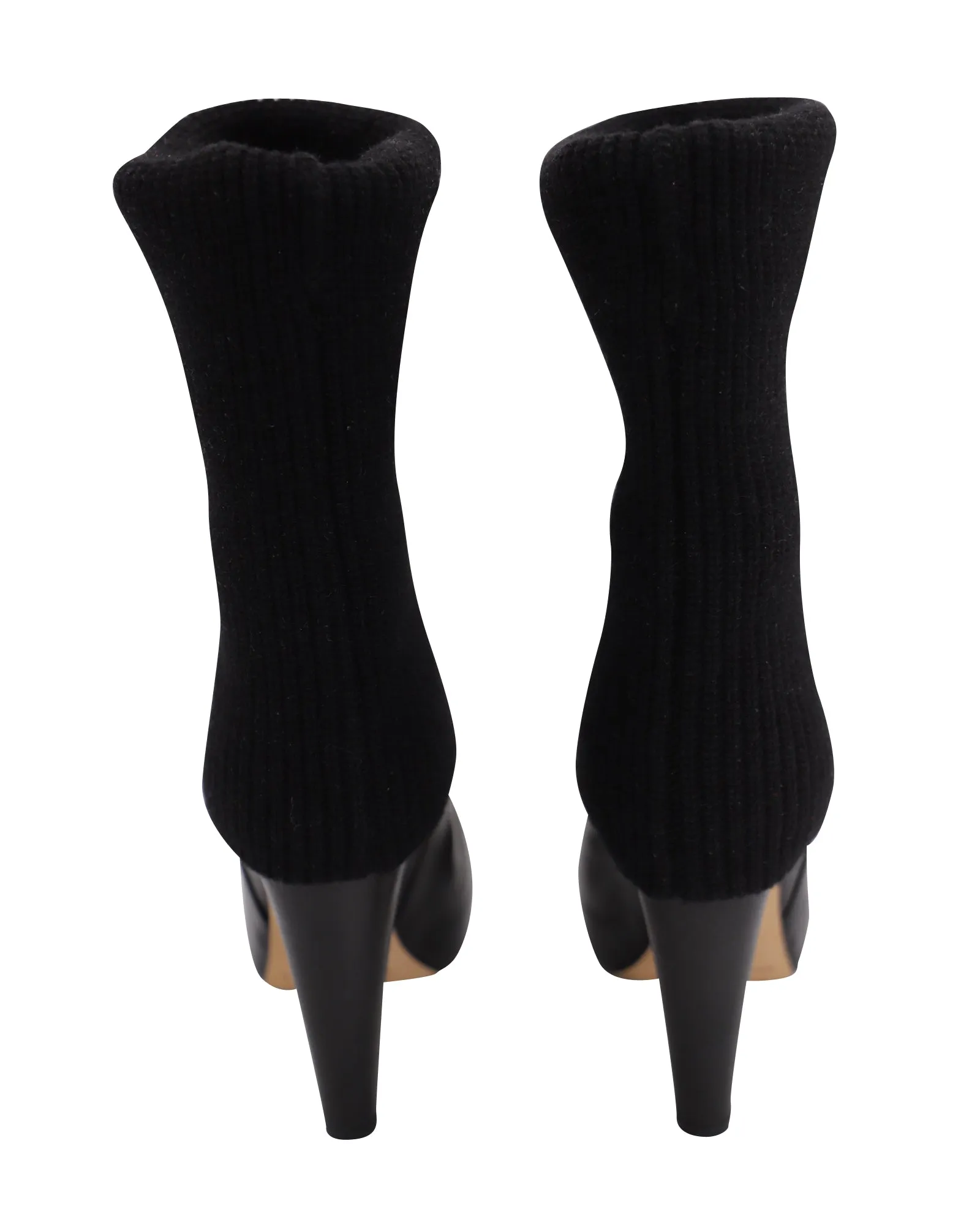 Loeffler Randall Wendy Sock Boots in Black Leather
