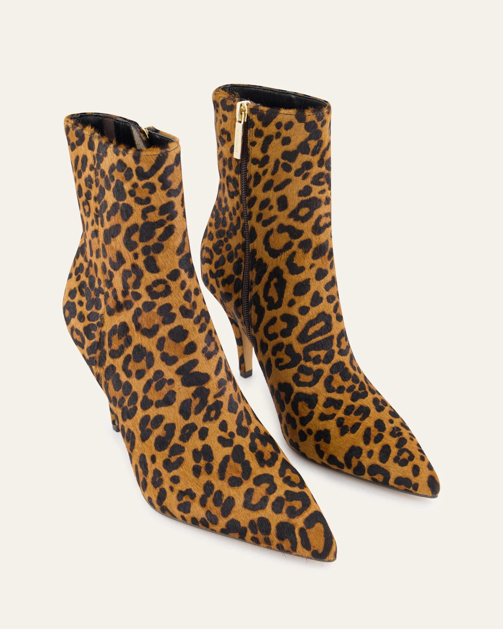 LOTTIE HIGH ANKLE BOOTS LEOPARD PRINT LEATHER