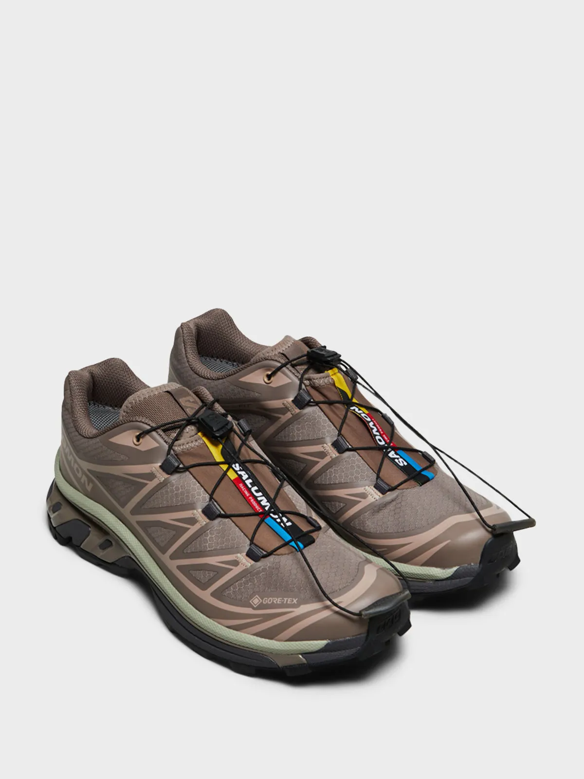 XT-6 GTX Sneakers in Iron, Etherea and Seagrass Statement, Unmatched Performance, Clutch With Magnetic Snap Closure