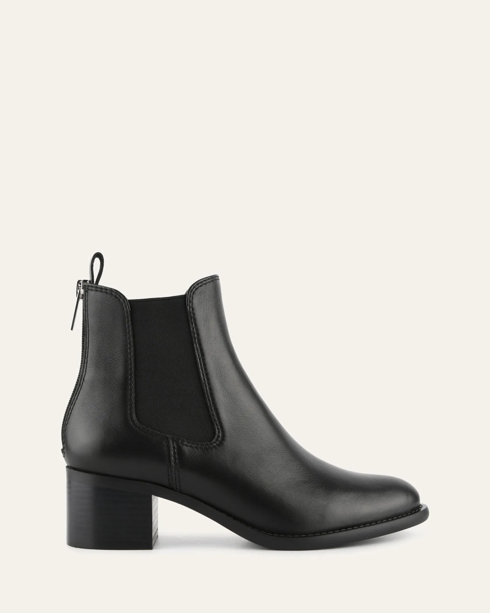 LUCAS MID ANKLE BOOTS BLACK LEATHER