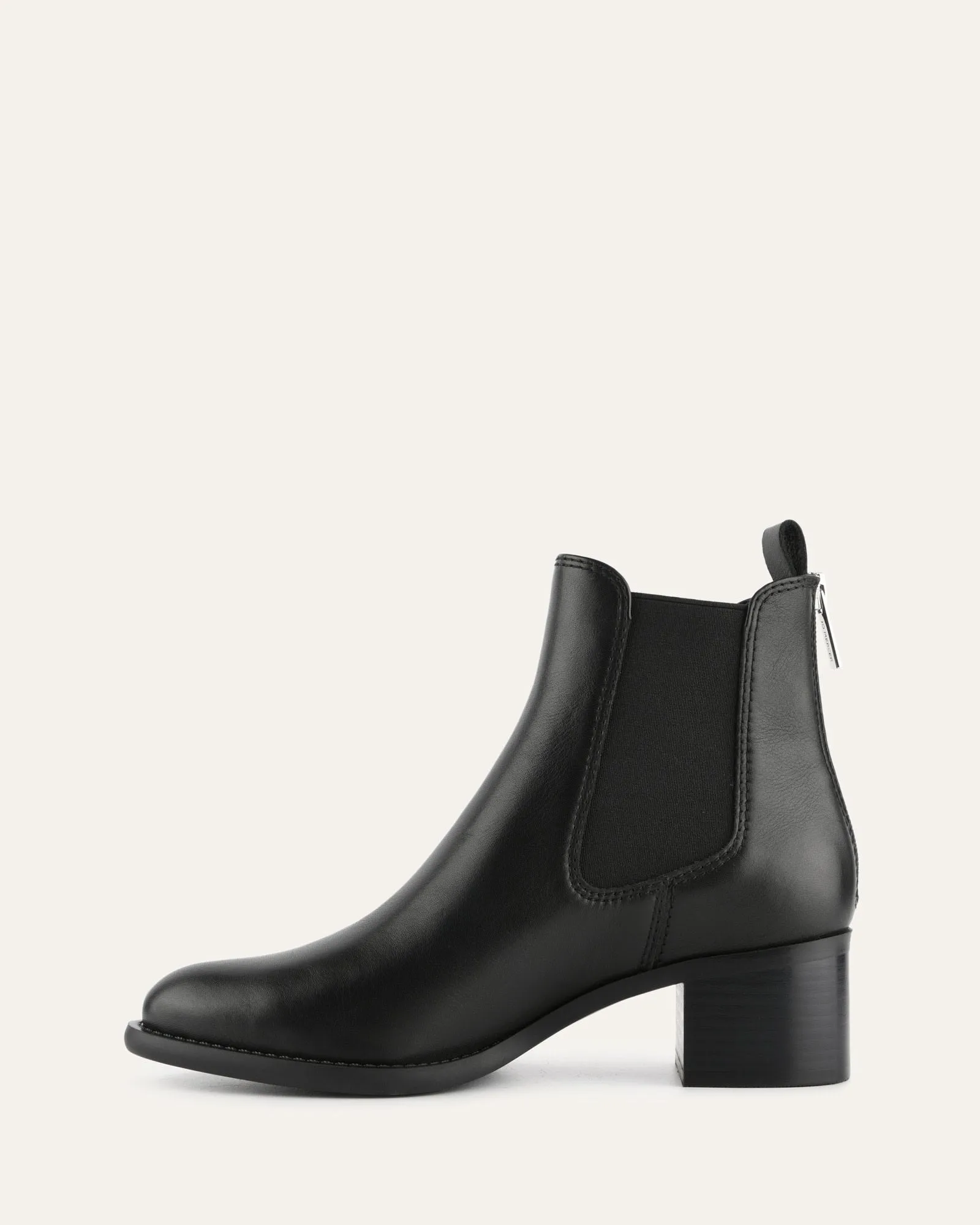 LUCAS MID ANKLE BOOTS BLACK LEATHER