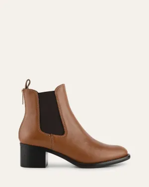 LUCAS MID ANKLE BOOTS DARK TAN LEATHER
