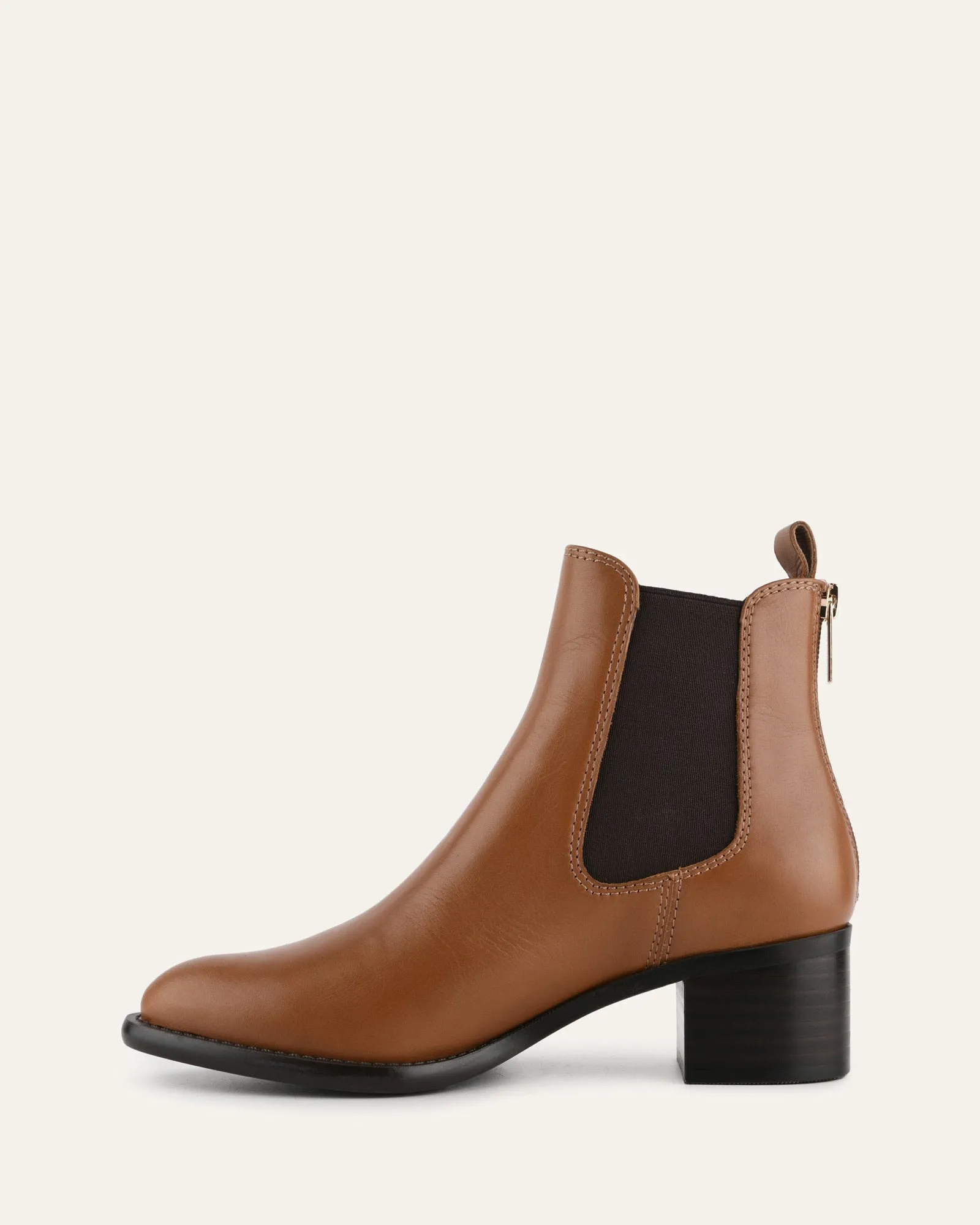 LUCAS MID ANKLE BOOTS DARK TAN LEATHER