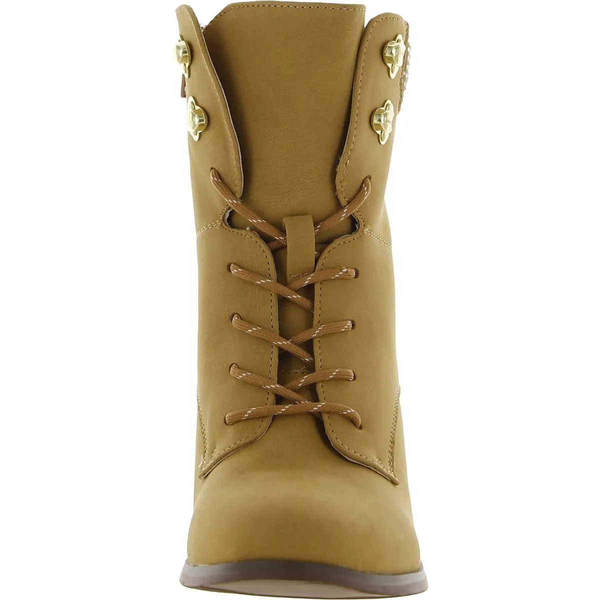 Maddie Womens Faux Leather Lace-Up Booties
