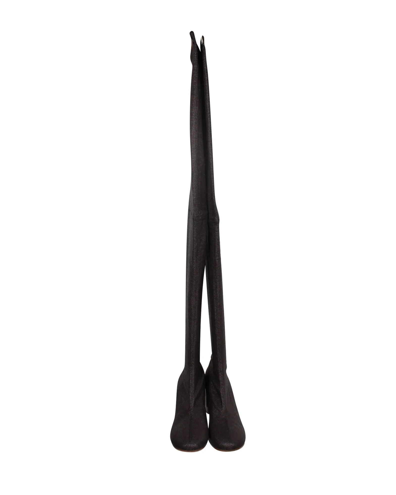 Maison Margiela Mid-thigh Boots in Dark Grey Canvas