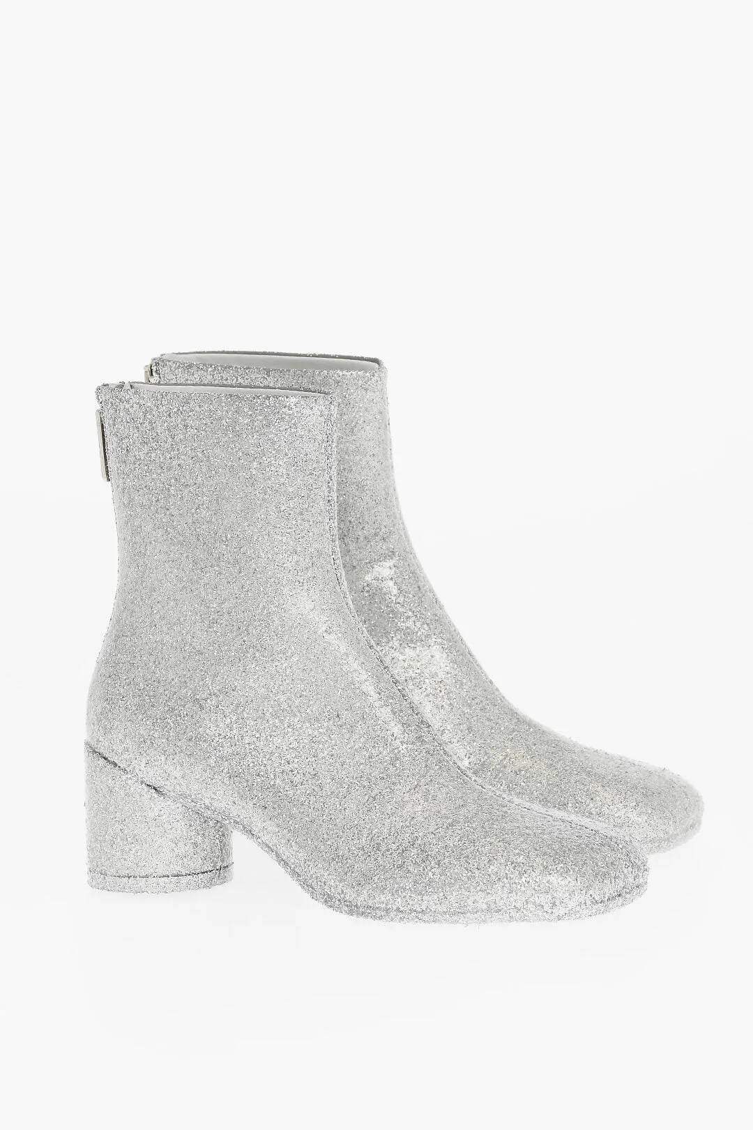 Maison Margiela Mm6 Square-Toe Glitter Booties 6Cm