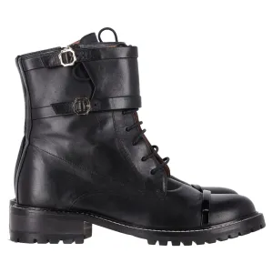 Malone Souliers Combat Boots in Black Leather