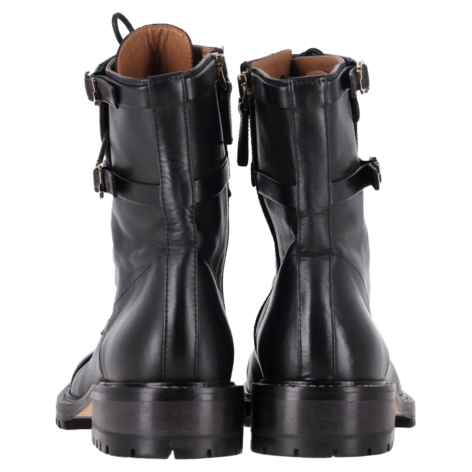 Malone Souliers Combat Boots in Black Leather