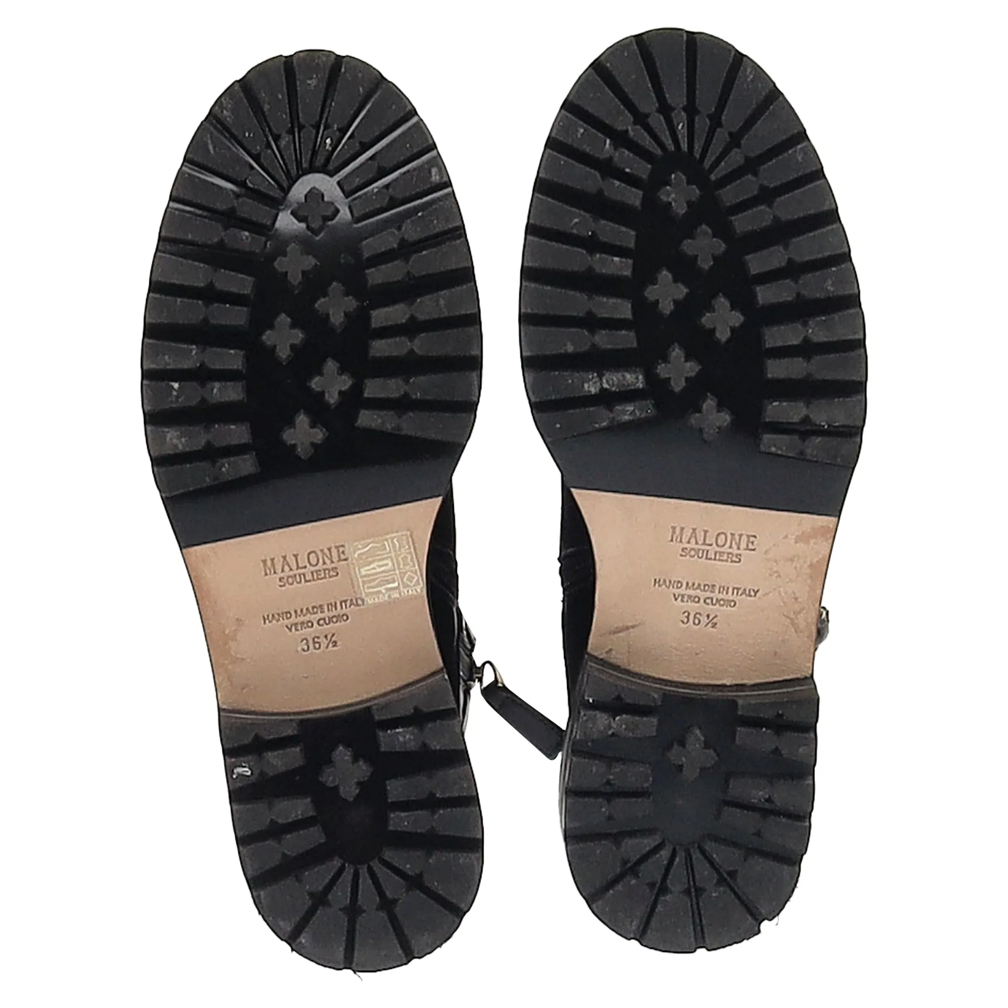 Malone Souliers Combat Boots in Black Leather