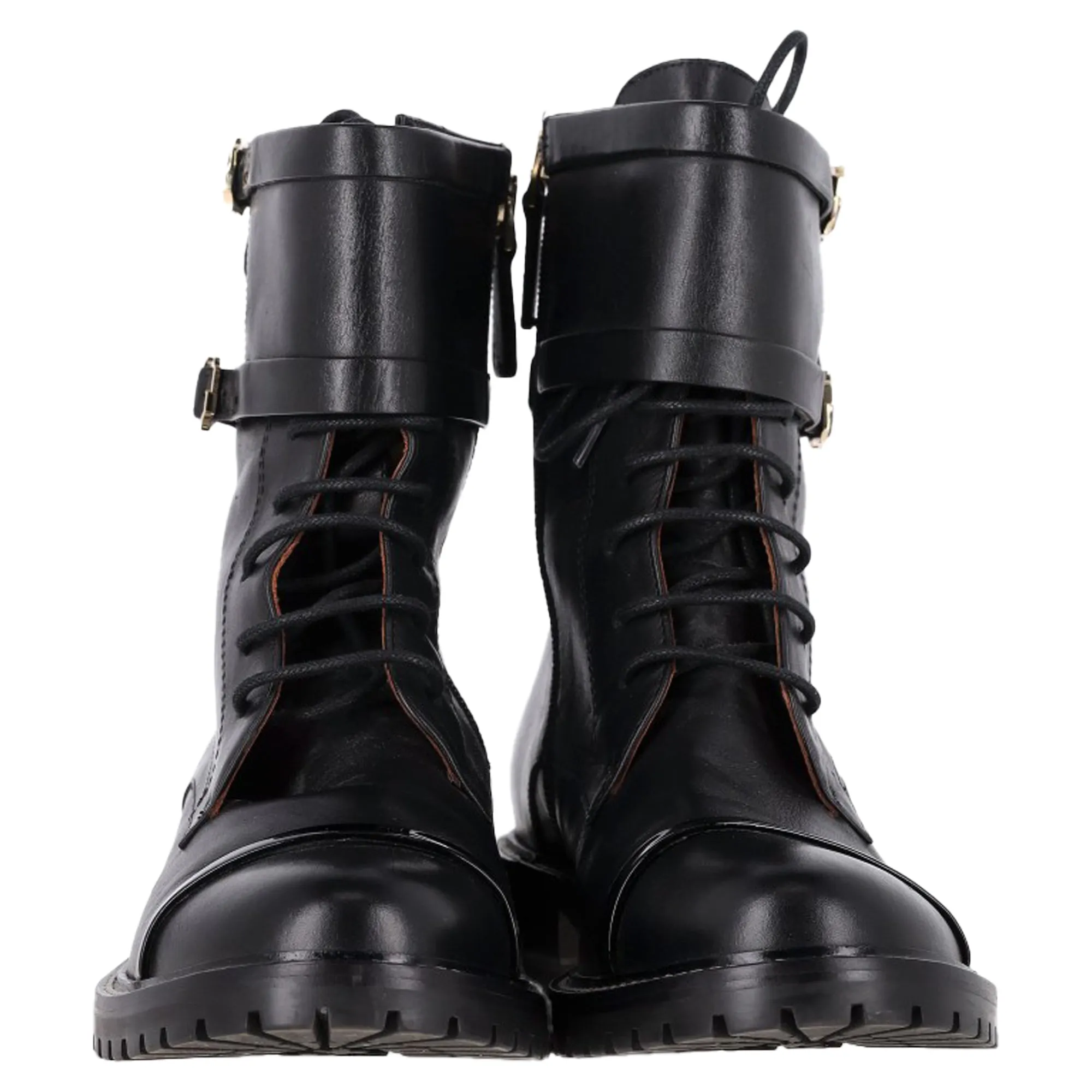 Malone Souliers Combat Boots in Black Leather