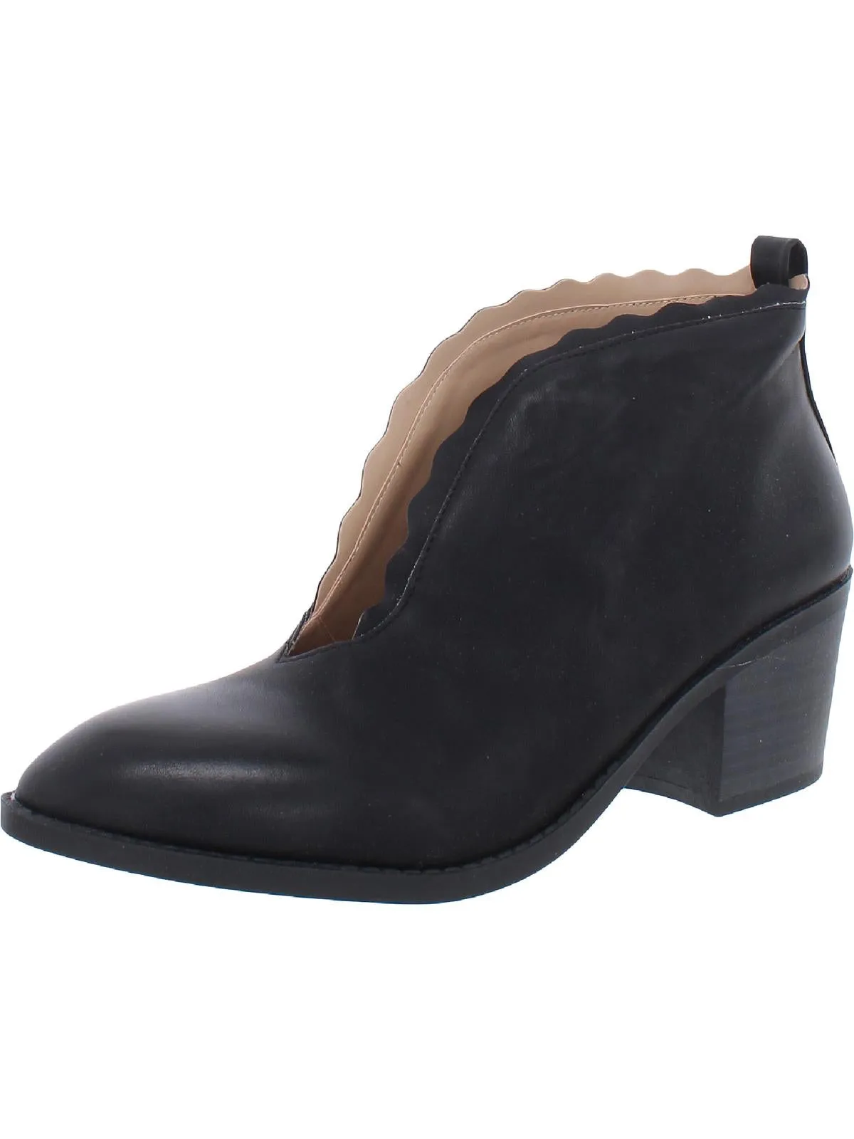 Maris Womens Faux Leather Block Heel Shooties
