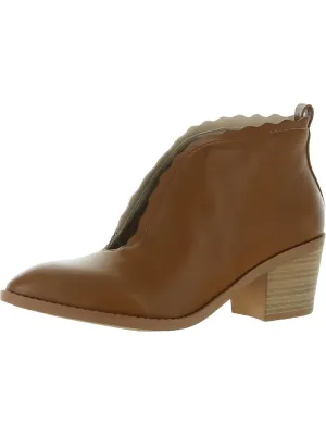 Maris Womens Faux Leather Block Heel Shooties