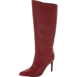Marysol Womens Faux Leather Crinkle Knee-High Boots