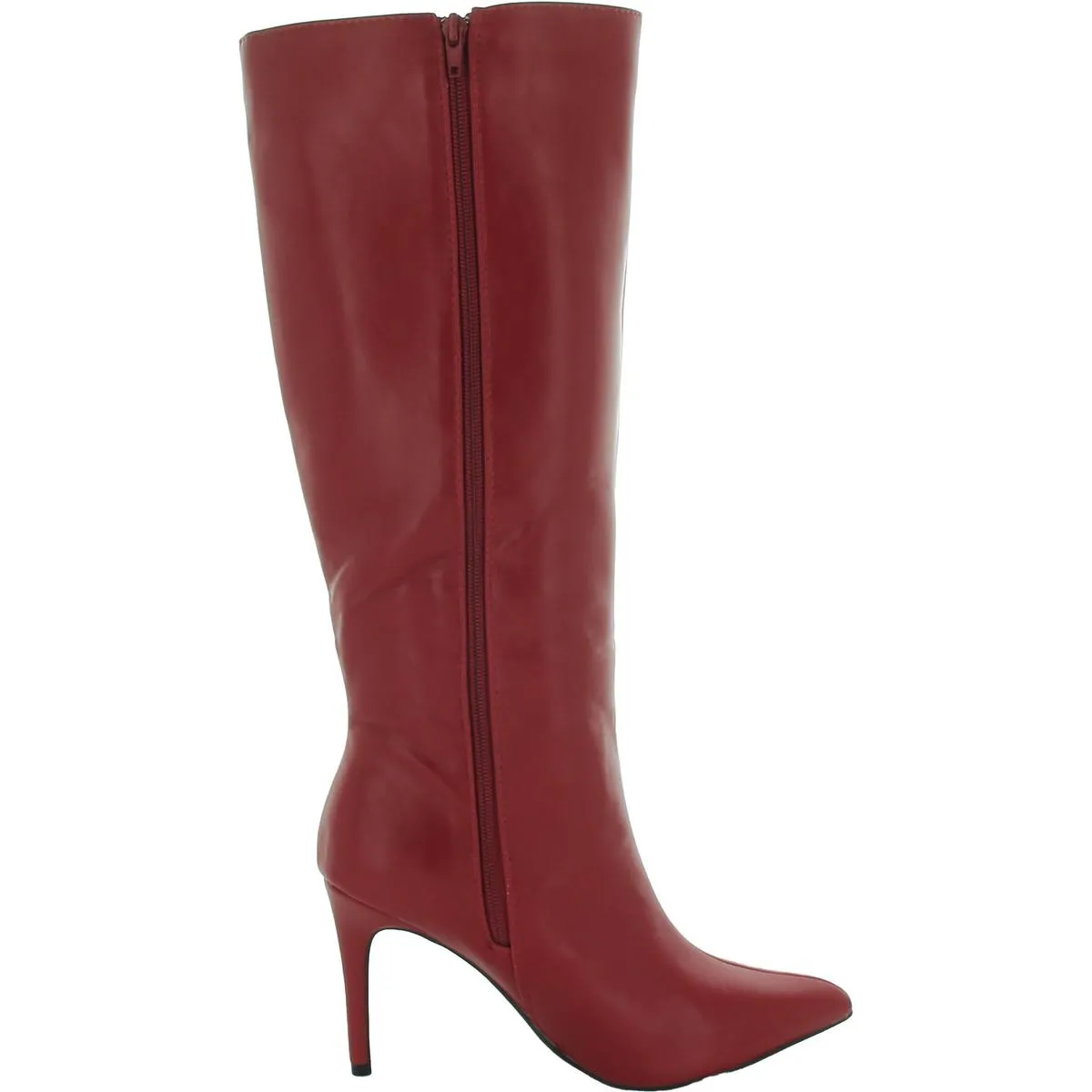Marysol Womens Faux Leather Crinkle Knee-High Boots