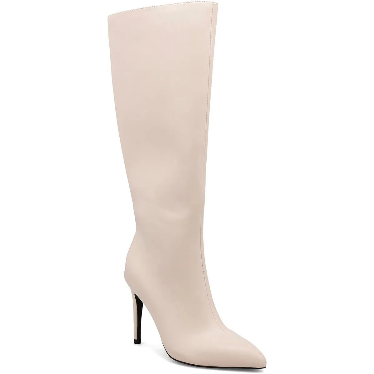Marysol Womens Faux Leather Crinkle Knee-High Boots