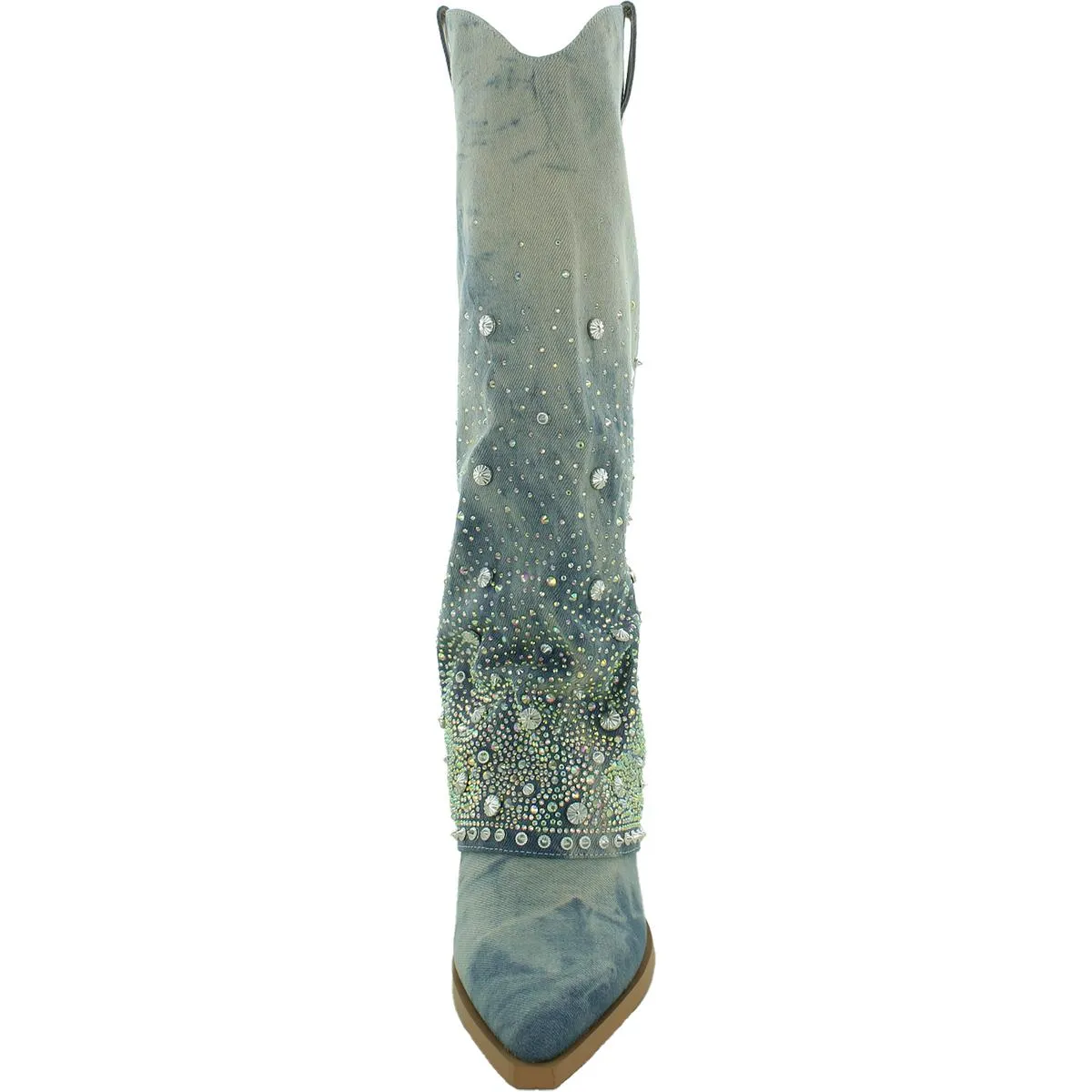 Mellow Womens Denim Pointed Toe Knee-High Boots