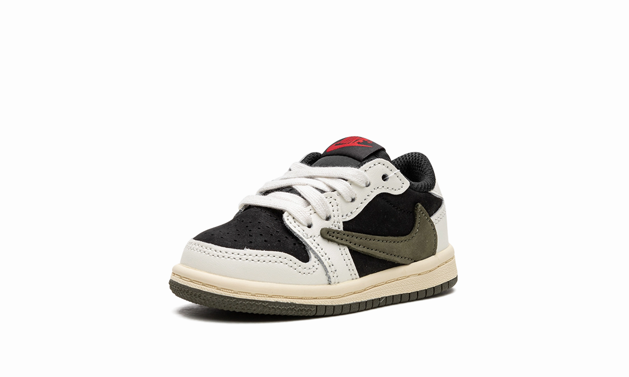 Shop The Look, Click To Buy, Quilted Air Jordan 1 Low TD "Travis Scott - Olive"