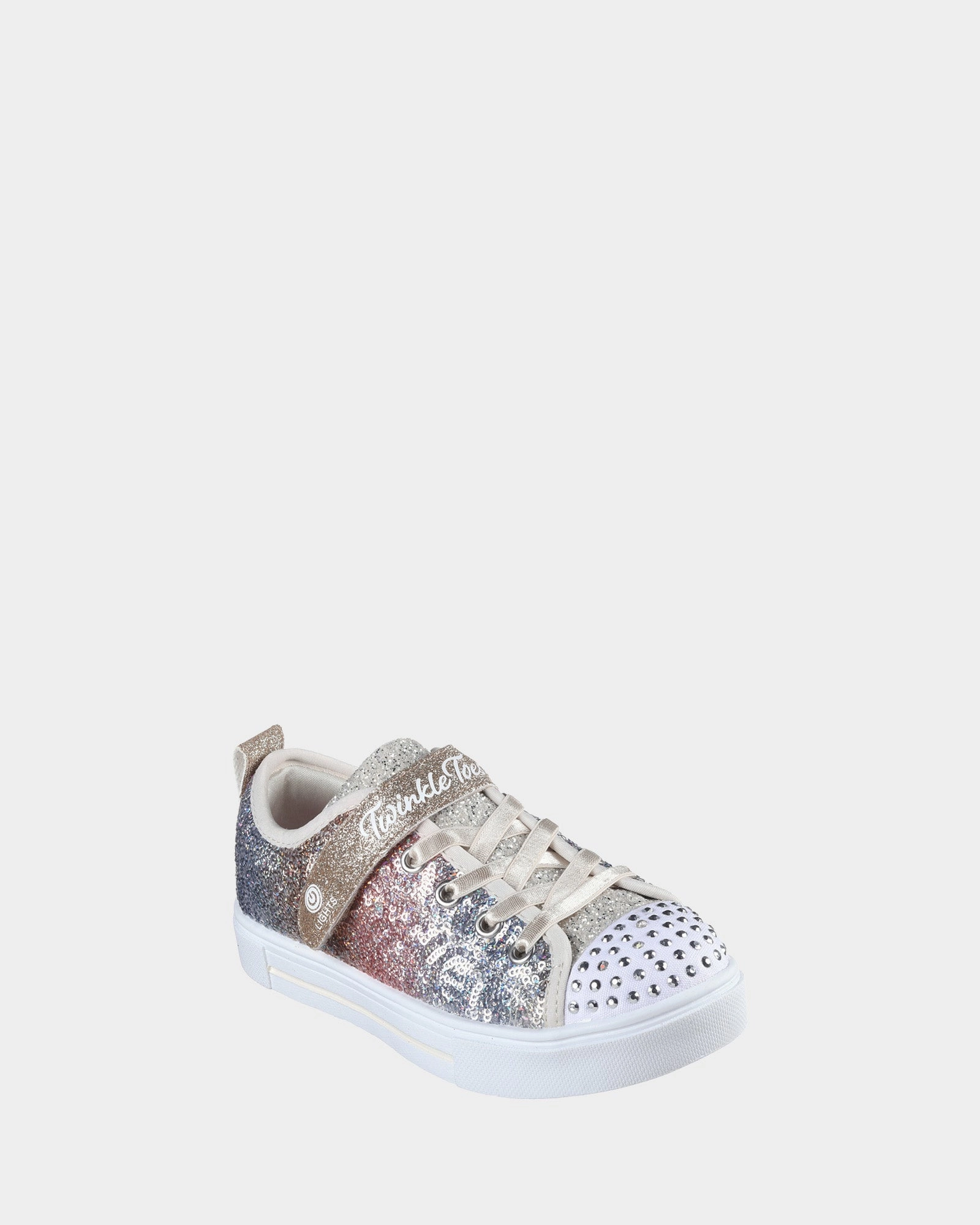 Twinkle Toes Sequin Flash Youth Silver/Gold Glitter Eco-Friendly Canvas Tote Bag, Space-Saving