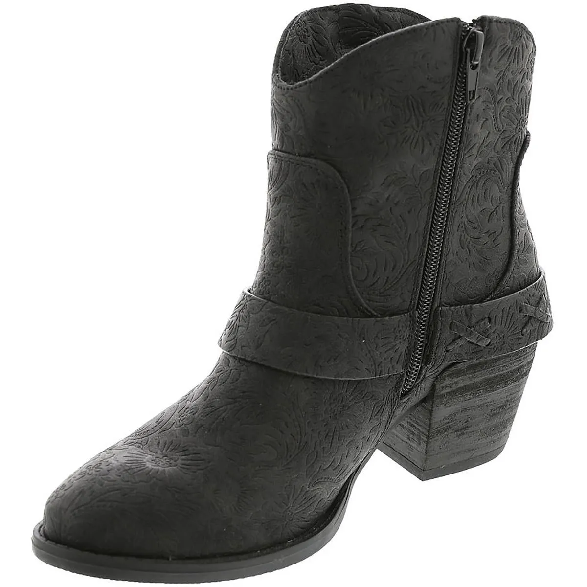 MERLOT LOW Womens Faux Leather Bootie Cowboy, Western Boots