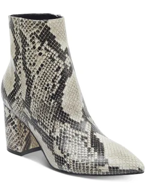 MF Retire 2 Womens Leather Snake Print Ankle Boots
