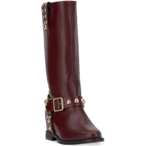 Milley Womens Studded Man Made Wedge Boots