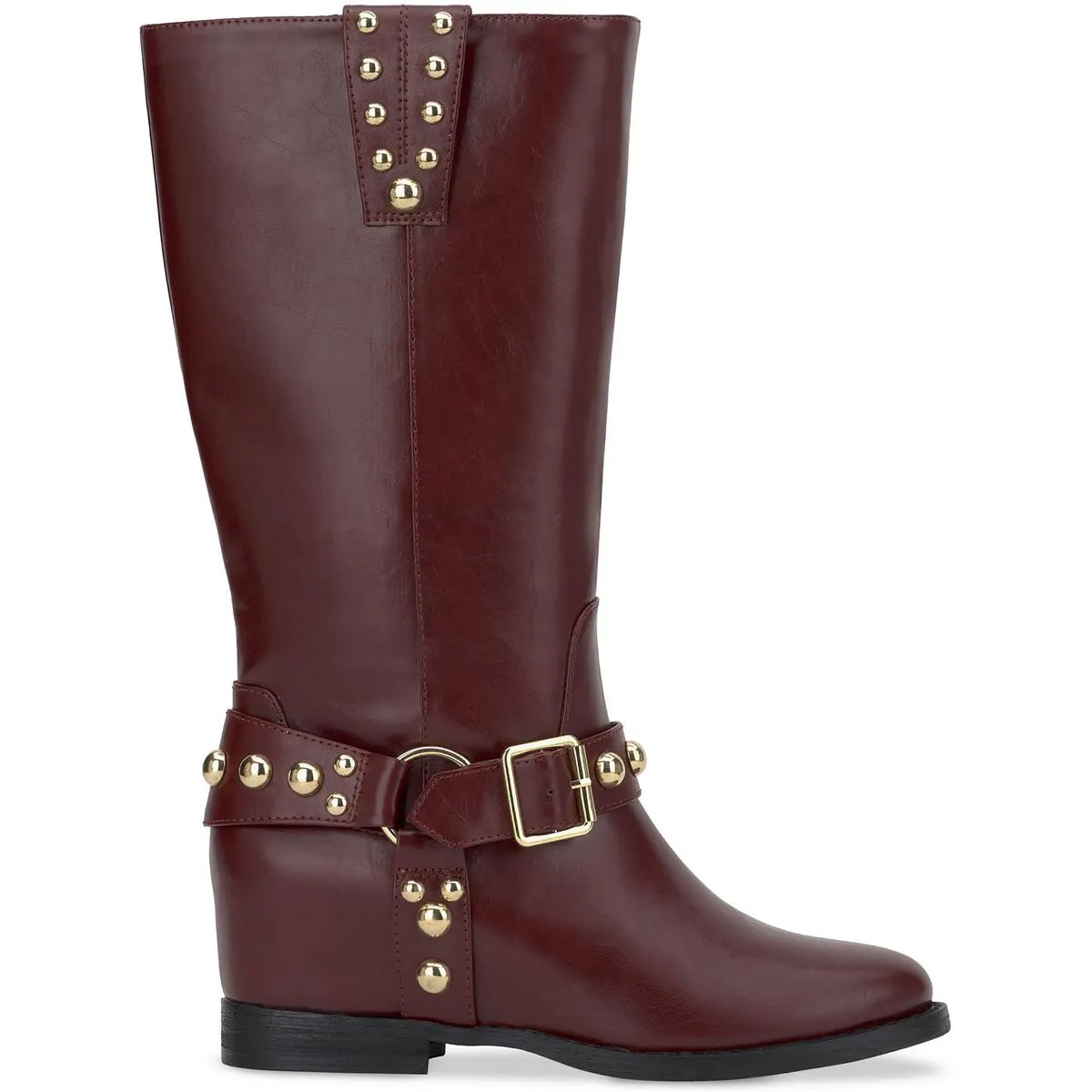 Milley Womens Studded Man Made Wedge Boots