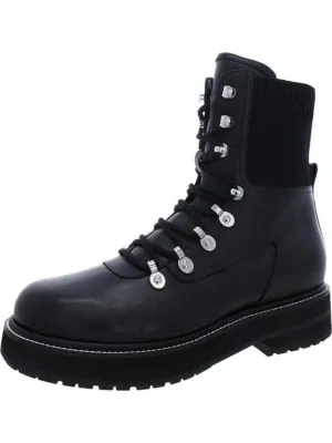 Mlelwa Womens Leather Combat Motorcycle Boots