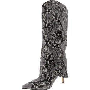 Nairine 2 Womens Leather Cuffed Knee-High Boots